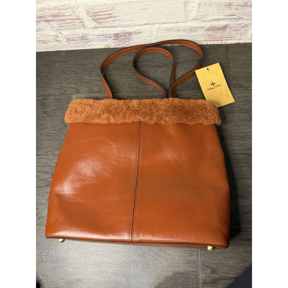 Patricia Nash Ashbur Sherpa Trim Leather‎ Tote - Cinnamon ($229 RETAIL) NWT